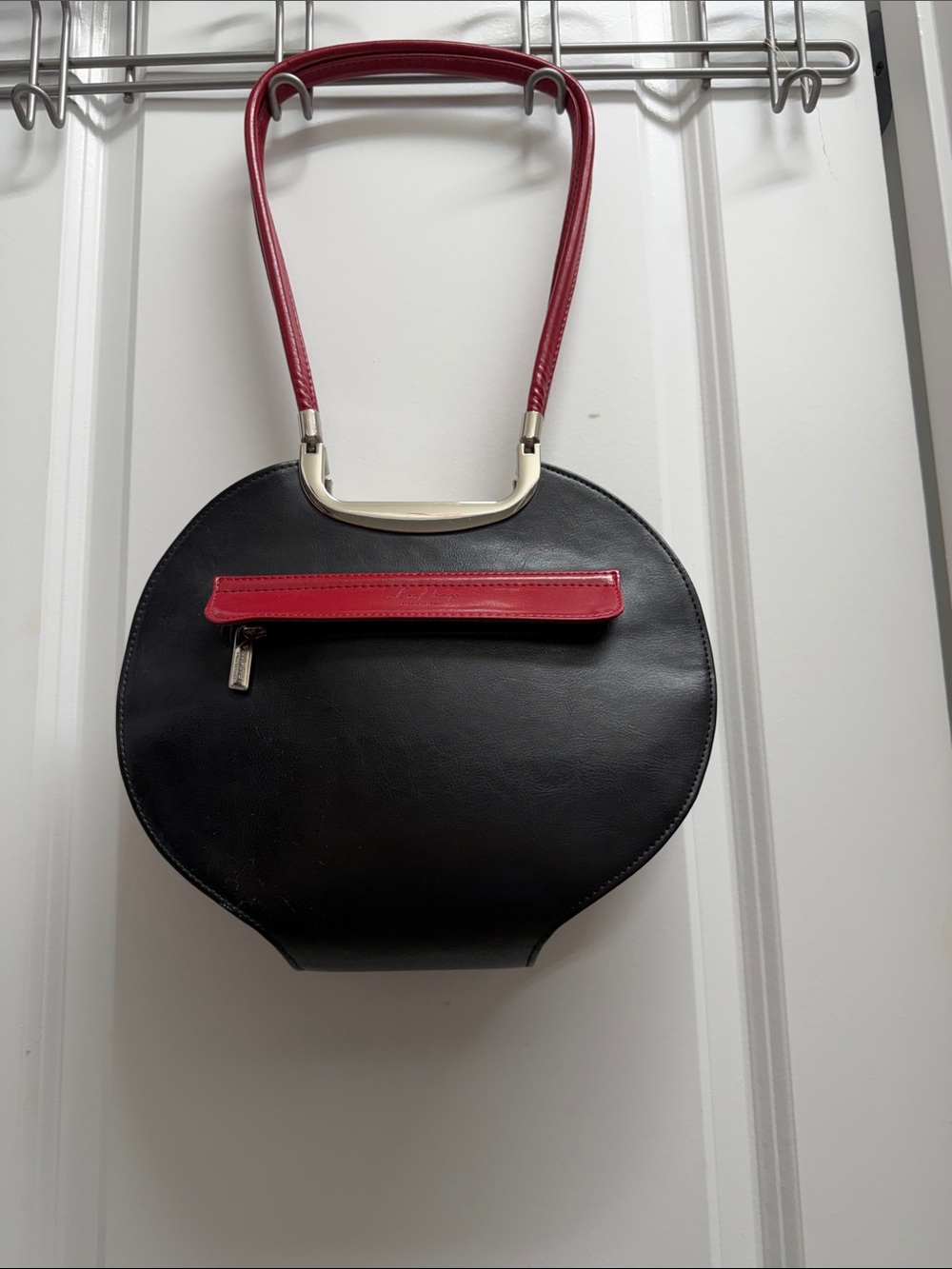 Black & Red Women’s Round Shoulder Bag